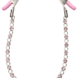 Nipple Play Crystal Chain Nipple Clamps - Pink SE2617102