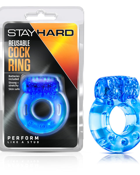 Stay Hard Reusable Cock Ring - Blue BL-30602