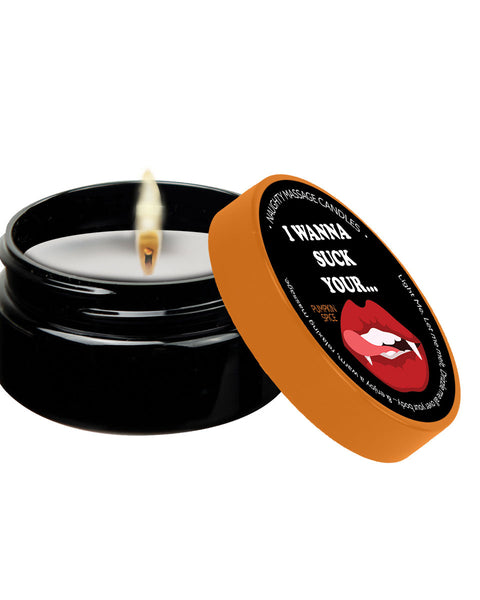 Naughty Massage Candle - I Wanna Suck Your... -  Pumpkin Spice KS14306