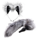 Grey Wolf Tail Anal Plug and Ears Set TZ-AF602