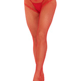 French Cut Crotchless Fishnet - One Size - Red LA-9709REDOS