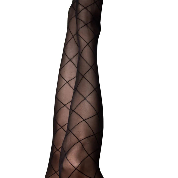 Anna - Diamond Thigh High - Size B - Black KX-1321B-BLK-B