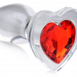 Red Heart Gem Glass Anal Plug - Small BTYS-AG432-SML