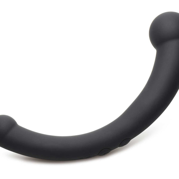 10x Vibra-Crescent Silicone Dual Ended Dildo -  Black MS-AH112-BLK