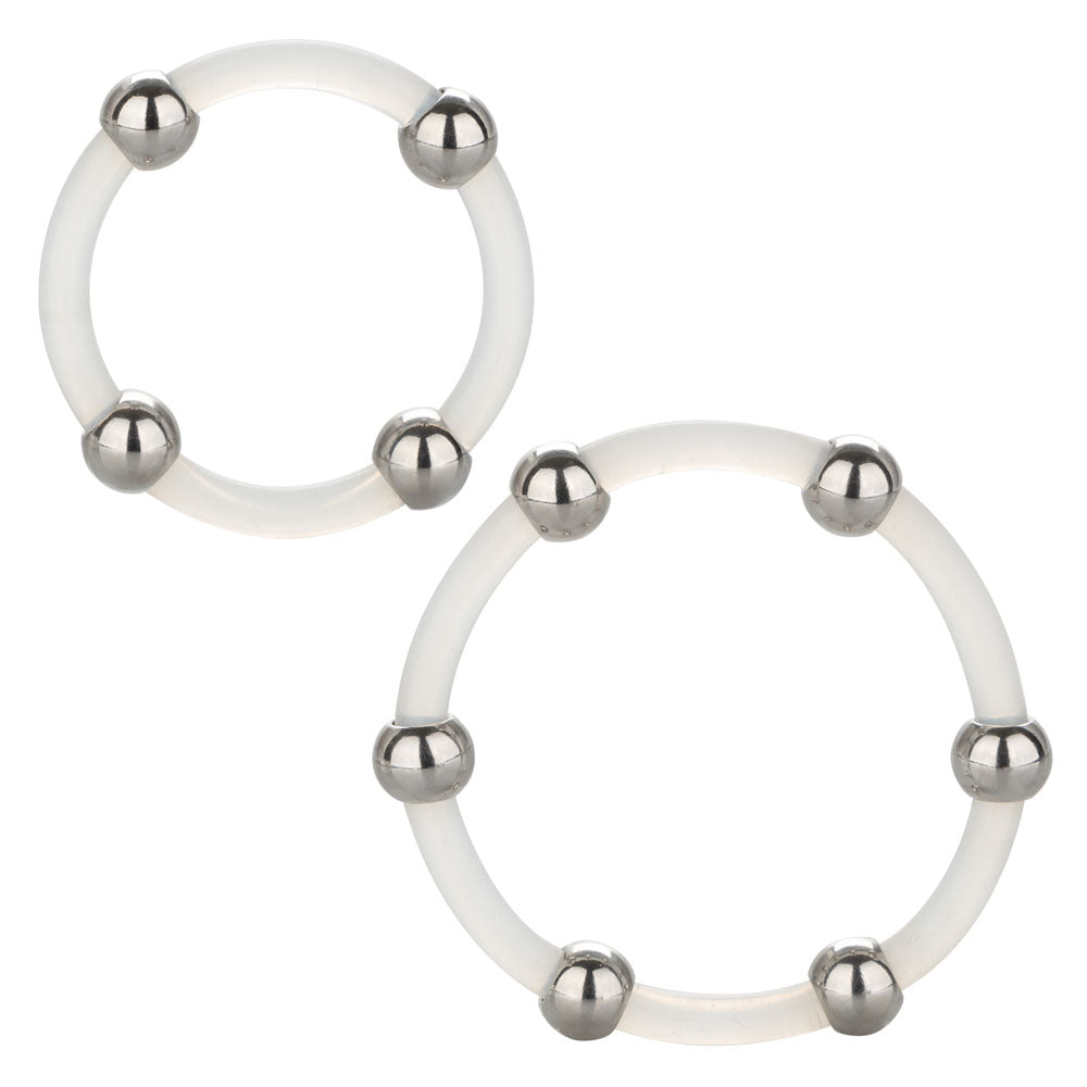 Steel Beaded Silicone Ring Set SE1437302