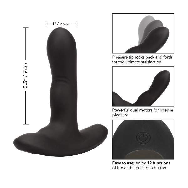 Eclipse Silicone Wireless Rocking Probe | 12-Function Rocking Anal Probe with Dual Motors for Ultimate Stimulation CalExotics