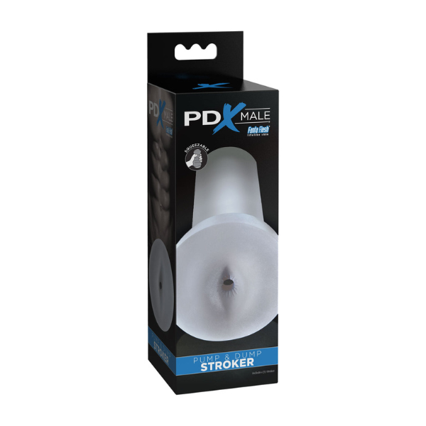 PDX Male - Pump and Dump Stroker (Clear) | Enhanced Suction and Realistic Pleasure Pipedream