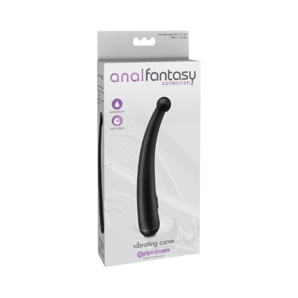 Anal Fantasy Collection Vibrating Curve | Curved Shaft with Beaded Tip for Intense P-Spot Stimulation and Adjustable Vibration Pipedream