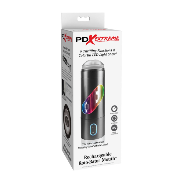 PDX Extreme - Rechargeable Roto Bator Mouth | Turbo-Powered Rotation for Hands-Free Pleasure Pipedream