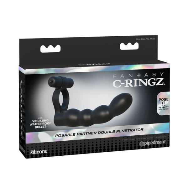 Fantasy C-Ringz Posable Partner Double Penetrator | Versatile, Bendable Design for Customizable Double Penetration Pleasure Pipedream