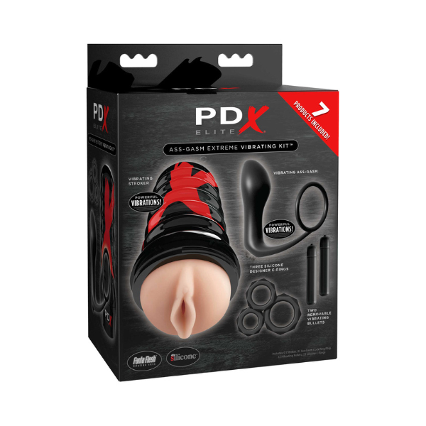 PDX Elite Ass-Gasm Vibrating Kit | Complete Backdoor Pleasure with Powerful Vibration Pipedream