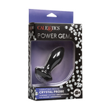 Power Gem Vibrating Petite Crystal Probe (Black) | Flexible, Dazzling Vibration for Intense Anal Pleasure CalExotics