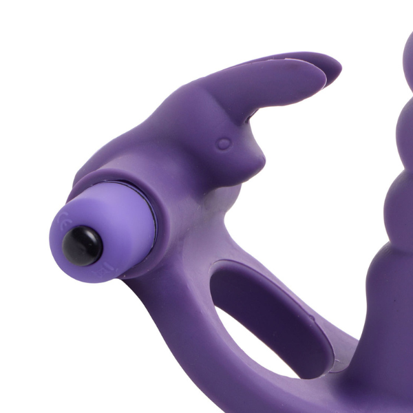 Double Delight Dual Insertion Vibrating  Rabbit Cock Ring | Dual Stimulation for Intense Shared Pleasure XR Brands