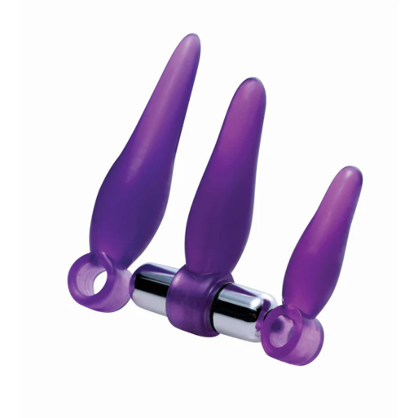 Fanny Fiddlers 3 Piece Finger Rimmer Set With Vibrating Bullet | Gradual Anal Training with 3 Sizes and Optional Vibration XR Brands