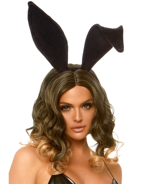 Bendable Velvet Bunny Rabbit Ears - Black | Add Playful Charm to Your Look Leg Avenue