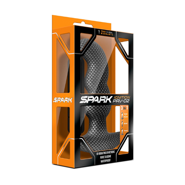 Spark Ignition Prv-02 - Carbon Fiber | 3-in-1 Powerful Vibration for Prostate and G-Spot Stimulation Blush