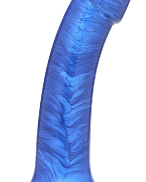 G-Tastic 7 Inch Metallic Silicone Dildo - Blue SU-AG862-BLU