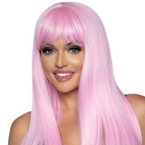 24 Inch Long Straight Bang Wig Pink Leg Avenue