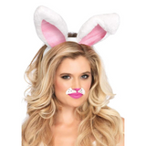 Plush Bunny Rabbit Ears Headband (White) | Soft and Adorable Costume Accessory Leg Avenue