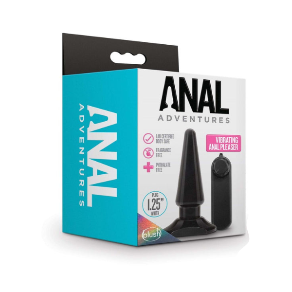 Anal Adventures Basic Vibrating Anal Pleaser | Tapered Plug with Multi-Speed Vibration for New Sensations Blush