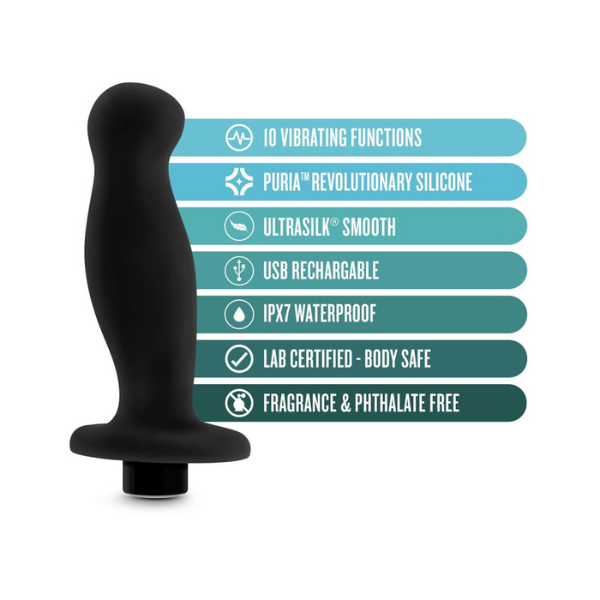 Anal Adventures Platinum Vibrating Prostate Massager 02 | 10 Vibration Modes and Ultra-Smooth Silicone Blush