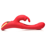 Rabbit Flick Flicking Silicone Rabbit Vibrator -  Red INM-AH389