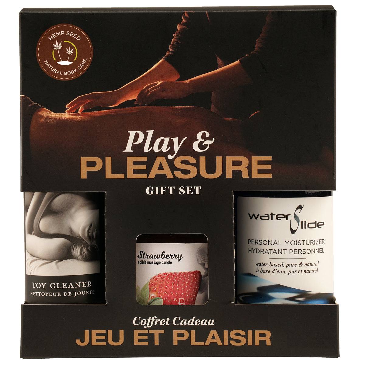 Hemp Seed by Night Play and Pleasure Gift Set - Strawberry EB-HSBN003