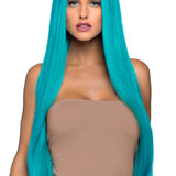 33 Inch Long Straight Center Part Wig - Turquoise LA-A2864TURQ