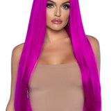 33 Inch Long Straight Center Part Wig - Raspberry LA-A2864RASP