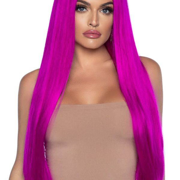 33 Inch Long Straight Center Part Wig - Raspberry LA-A2864RASP