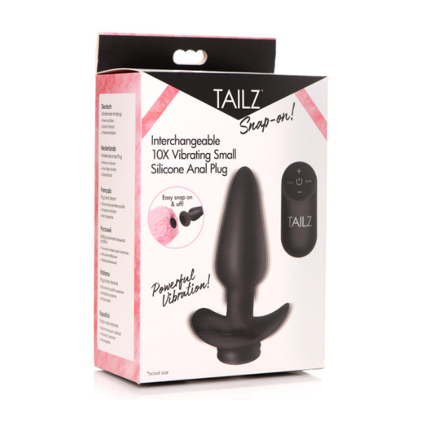 Interchangeable 10x Vibrating Small Silicone Anal Plug | Customizable, Interchangeable Plug with Remote-Controlled Vibration Sale