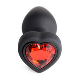 28x Silicone Vibrating Red Heart Anal Plug With  Remote | Powerful Vibration and Jeweled Elegance for Ultimate Backdoor Pleasure XR Brands