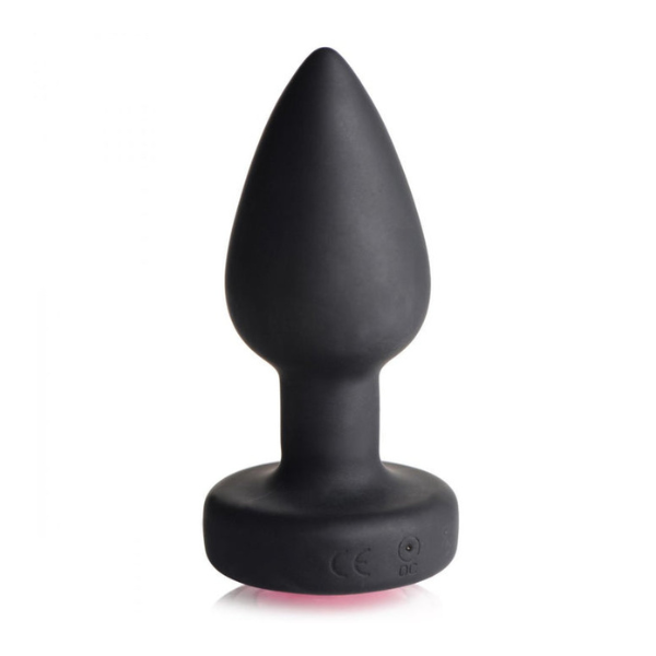 28x Silicone Vibrating Pink Gem Anal Plug With  Remote | Powerful Vibration and Elegant Jeweled Design for Backdoor Bliss XR Brands