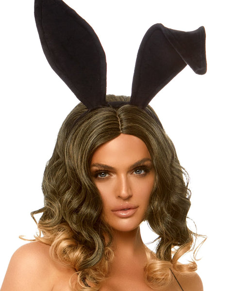 Bendable Velvet Bunny Rabbit Ears - Black LA-A2868