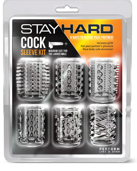 Stay Hard Cock Sleeve Kit - Clear BL-60612