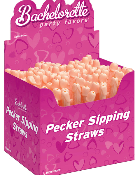 Bachelorette Party Favors - Pecker Sipping Straws  - 144 Piece Display - Light PD6205-99D