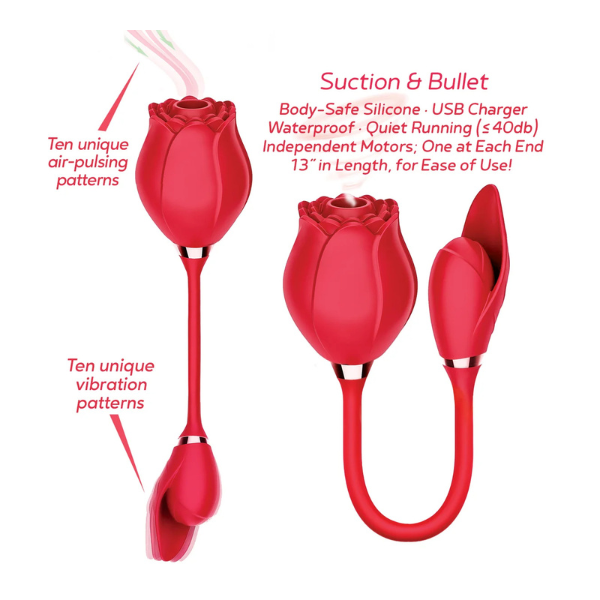 Wild Rose Suction and Bullet  | Air-Pulsation and Vibrating Bud for Ultimate Pleasure Icon Brands