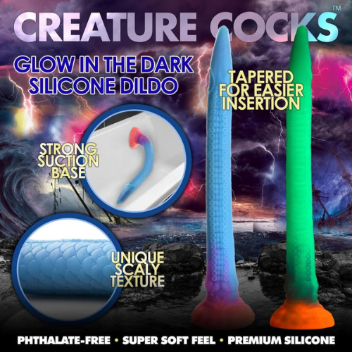 Makara Glow-in-the-Dark Silicone Snake Dildo | Exotic and Luminous Pleasure XR Brands