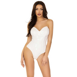 Vinyl Bodysuit - Medium - White Leg Avenue