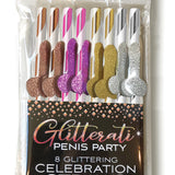 Glitterati Penis Party Celebration Straws - 8  Count CP-1031