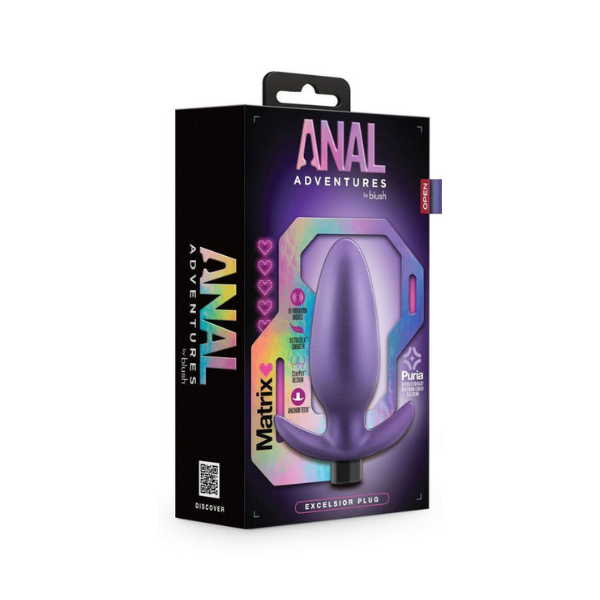 Anal Adventures Matrix  Excelsior Plug | Ergonomic, Iridescent Plug with Intense 10-Mode Vibration Blush