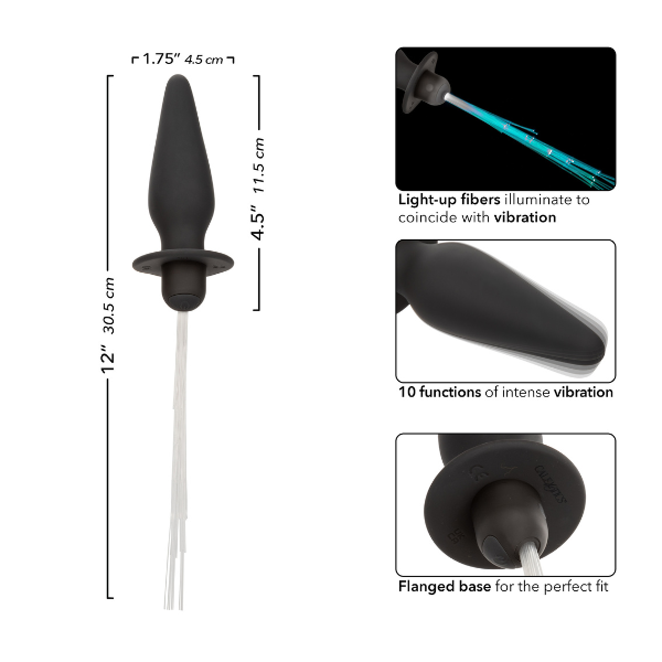 Southern Lights Vibrating Light Up Anal Probe (Black) | Immersive Light-Up Vibration for Dazzling Pleasure CalExotics