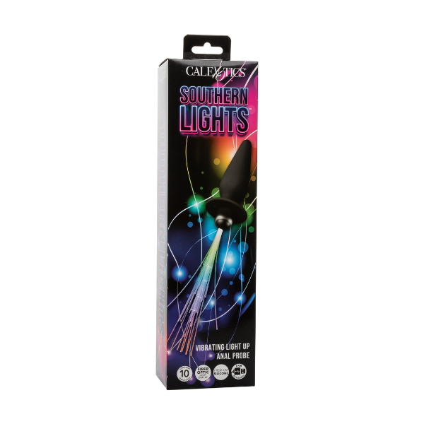 Southern Lights Vibrating Light Up Anal Probe (Black) | Immersive Light-Up Vibration for Dazzling Pleasure CalExotics