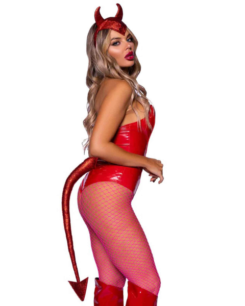 Devil Horns Headband and Tail Set - Red | Unleash Your Naughty Side Leg Avenue