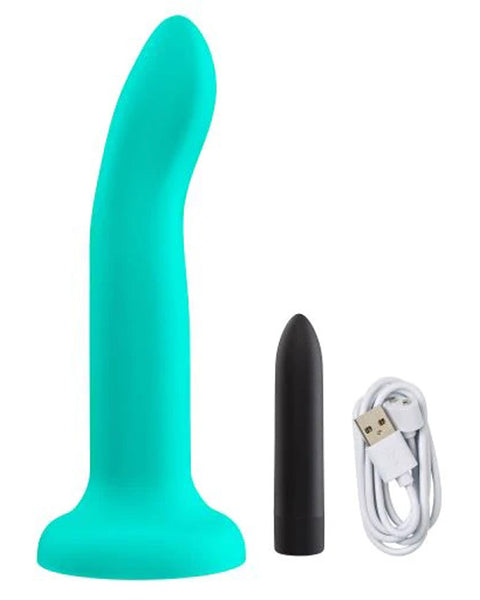 Ergo Super Flexi II Dong Soft and Flexible Liquid  Silicone With Vibrator - Teal WTC965