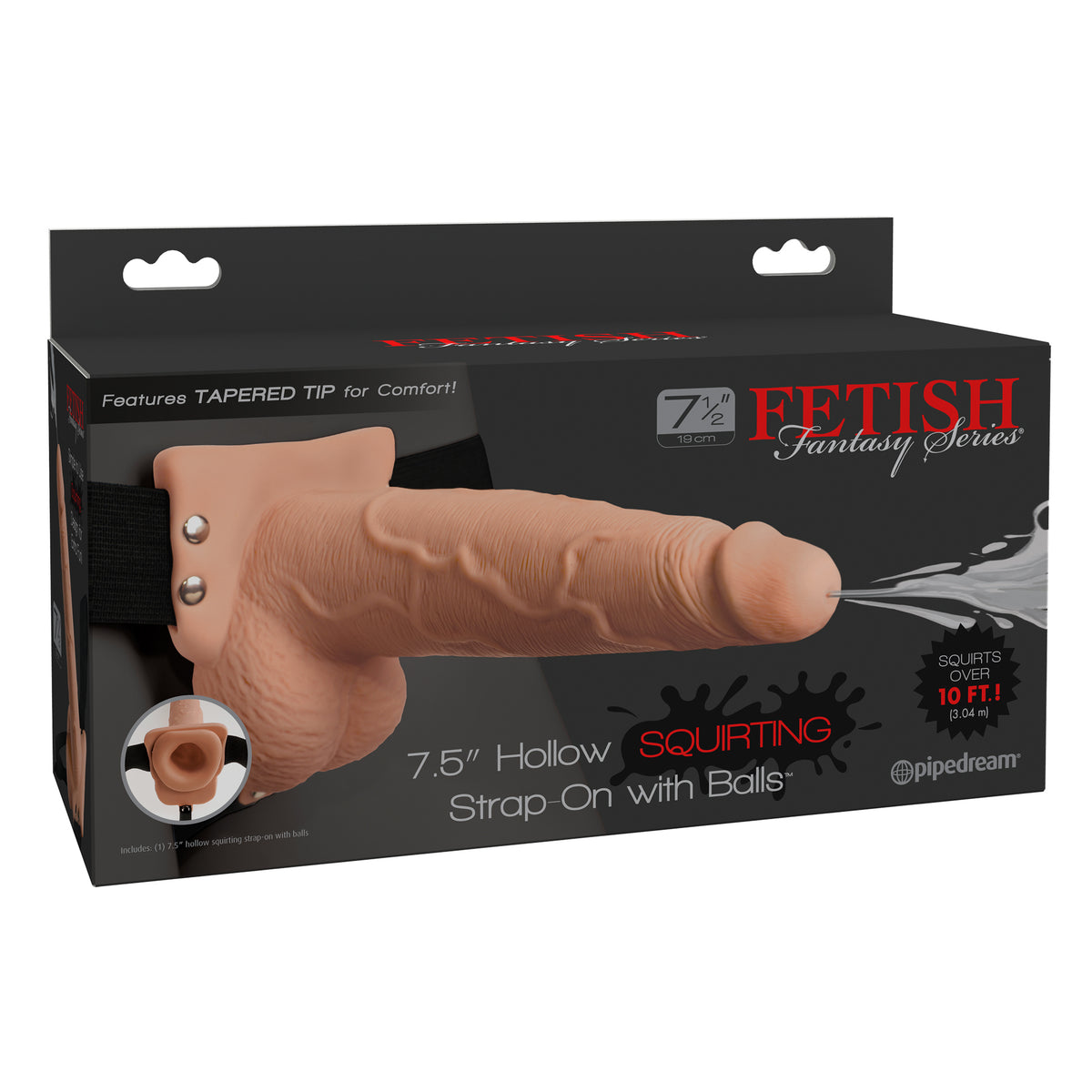 Fetish Fantasy Series 7.5 Inch Hollow Squirting Strap-on With Balls - Flesh PD3397-21