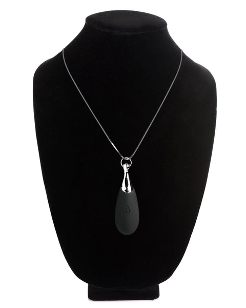 10x Vibrating Silicone Teardrop Necklace - Black CH-AH103