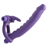 Double Delight Dual Insertion Vibrating  Rabbit Cock Ring FR-AD625