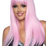 24 Inch Long Straight Bang Wig Pink LA-A2881PK