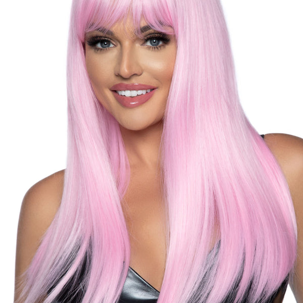 24 Inch Long Straight Bang Wig Pink LA-A2881PK